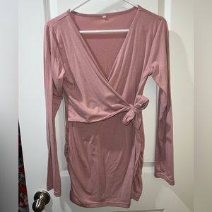 Medium Pink Wrap Maternity Top